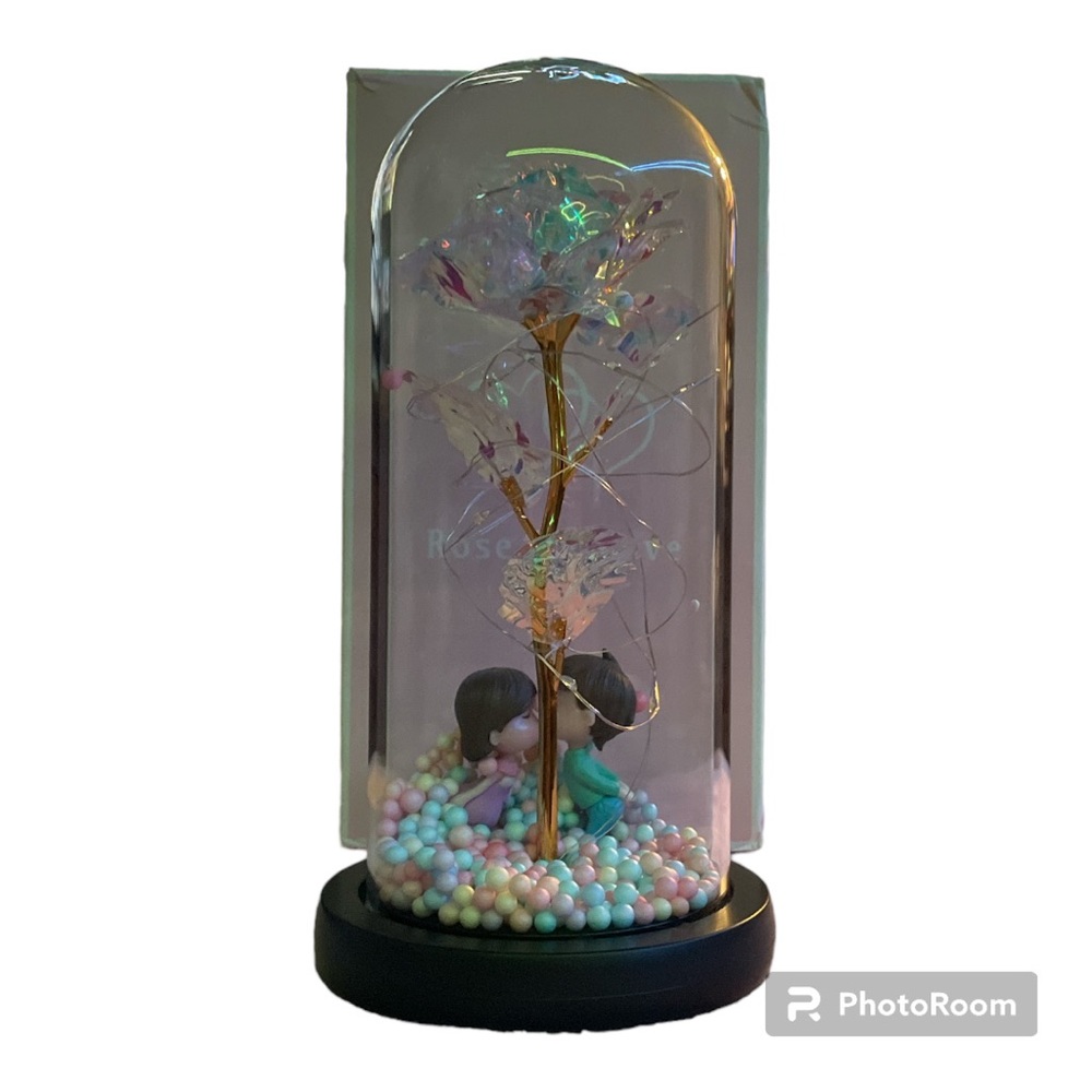 Crystal Galaxy rose in the glass - Picture 2 of 5